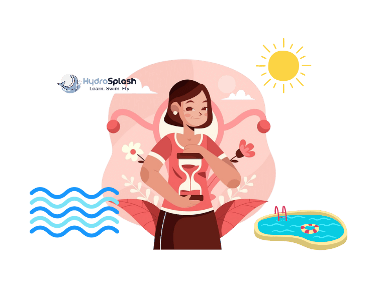 Woman in her 50s floating calmly on her back to ease menopause anxiety